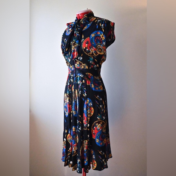 SOLD Trashy Diva by Candice Gwinn Parasols Bow Dress with Belt Retro Size 6 - Picture 4 of 10